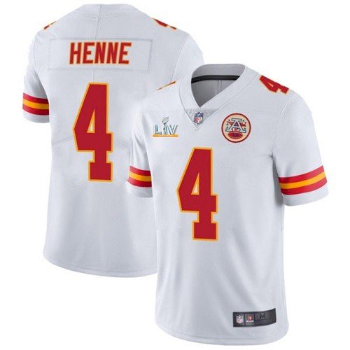 Men's Kansas City Chiefs #4 Chad Henne White NFL 2021 Super Bowl LV Stitched Jersey Men's Kansas City Chiefs #4 Chad Henne White NFL 2021 Super Bowl LV Stitched Jersey